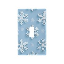 Yayeee Toggle Light Switch Wall Plate 1-Gang 4.5"x2.7" Home Decorative Outlet Cover, Blue Snowflake