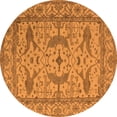 thumbnail image 1 of Ahgly Company Indoor Round Oriental Orange Industrial Area Rugs, 4' Round, 1 of 4