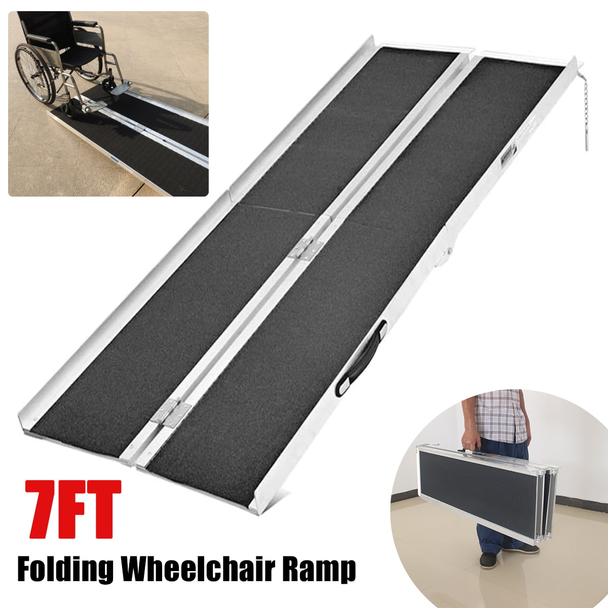7 Portable Aluminum Non-skid Multifold Wheelchair Ramp