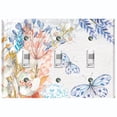 thumbnail image 1 of Metal Light Switch Plate Cover Mystical Floral Butterfly Garden Sketch FLW119, 1 of 13