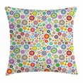 thumbnail image 1 of Floral Throw Pillow Cushion Cover, Cute Flowers Peace Hippie Style Flourishing Blooms Petals Beauty Cheerful Season, Decorative Square Accent Pillow Case, 20 X 20 Inches, Multicolor, by Ambesonne, 1 of 2