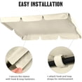 thumbnail image 5 of 66'' x 45'' UV Protection & Water Resistance Swing Canopy Replacement Waterproof Top Cover for Outdoor Garden Patio Porch Yard, Top Cover Only, 5 of 8