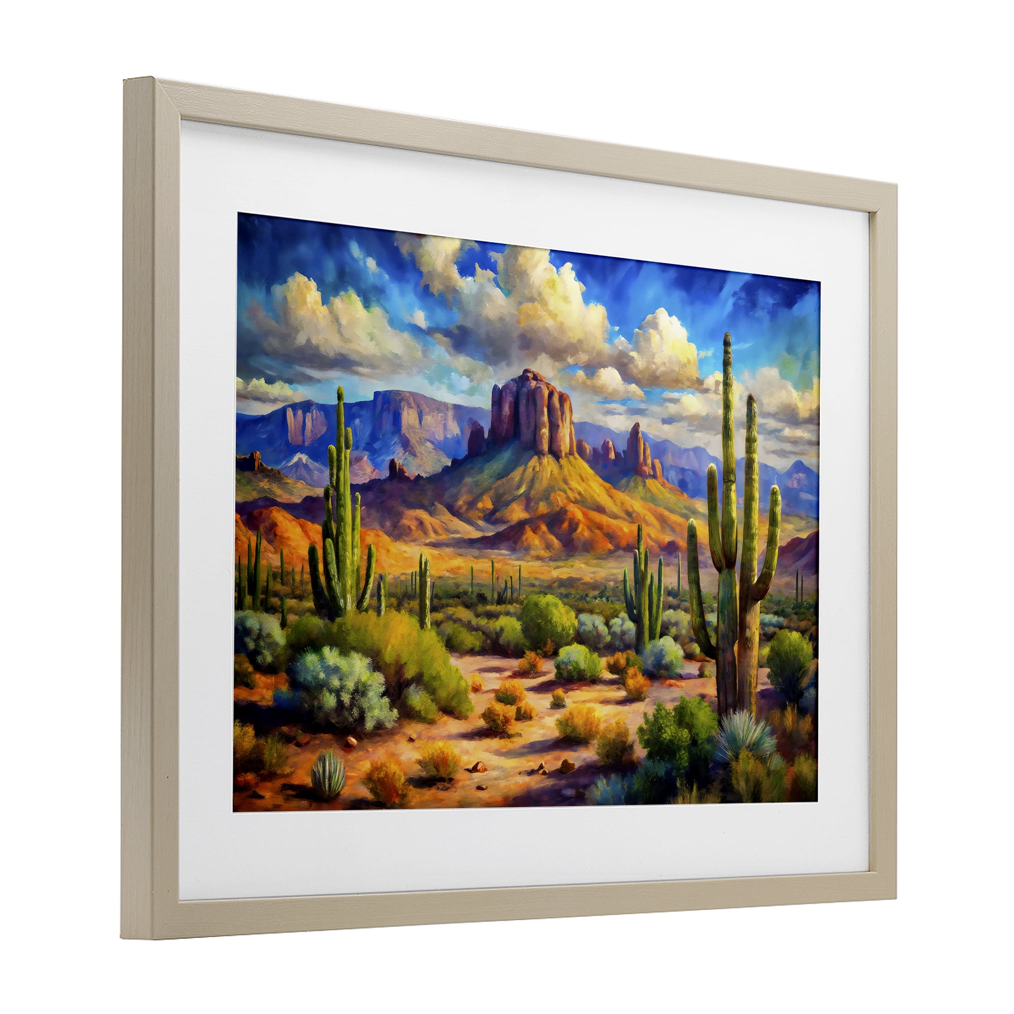Stupell Industries Majestic Saguaro Desert Landscape Birch Framed Print Under Glass, design by Creative Studio