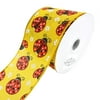 Ladybugs and Daisies Linen Wired Ribbon, Daffodil, 2-1/2-Inch, 10-Yard