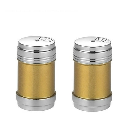 

Seasoning Shaker Spice Jar with Rotatable Lid Stainless Steel Spice Tin Storage Containers for Sugar Salt Pepper 2Pcs