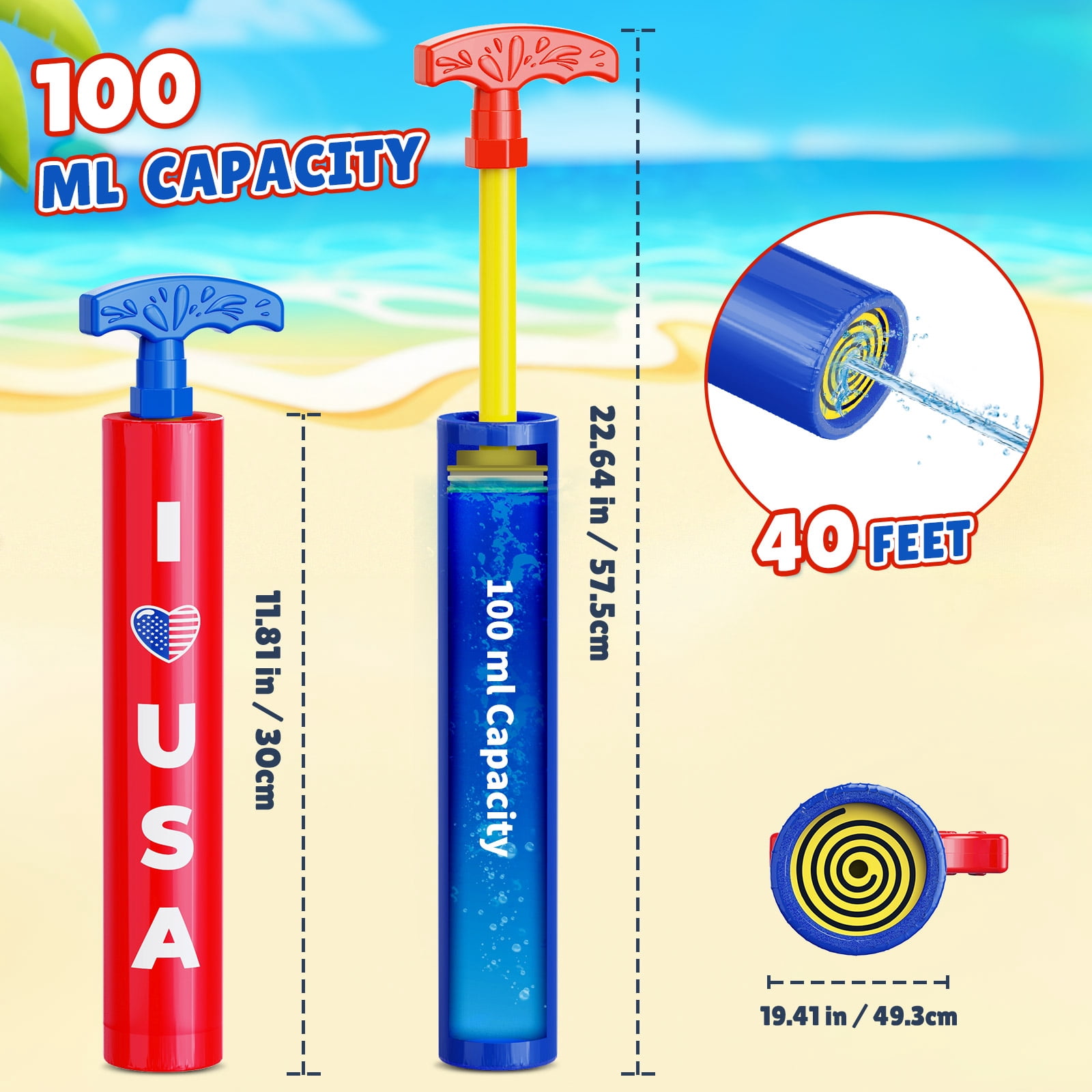 Water Toys - 2026 New  Water Soaker Toy Squirt Water Soaker, Outdoor Water Spray Sprinkler, Swimming Beach Garden Game Toys for Boys and Girls (6 PCS)