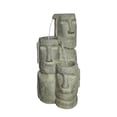 thumbnail image 2 of 28.75" Decorative Easter Island Heads Waterfall Fountain, 2 of 2