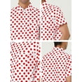 thumbnail image 6 of Unique Bargains Men's Button Down Short Sleeves Cotton Polka Dots Shirt XXL (US 50) Red White, 6 of 6