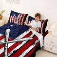 thumbnail image 3 of Manfei Boys Baseball Queen Sheets,Grunge American Flag Queen Sheet Sets,Sports Theme Decor,4pcs,1 Flat Sheet, 1 Fitted Sheet and 2 Pillowcases, 3 of 6