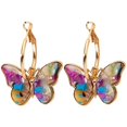 thumbnail image 3 of Hoop Dangle Earrings Butterfly  Vintage Huggie Hoop Earrings Pierced Earrings, 3 of 4