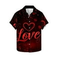 thumbnail image 2 of BiZtdJrK Lightning Sale T Shirts for Man, Funny Love Heart Print Tshirt Casual Lapel Button Down Holiday Beach Top Multicolor S, 2 of 6