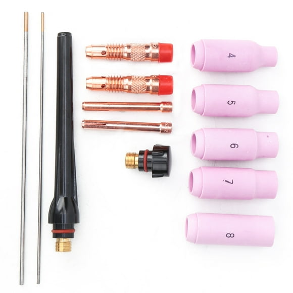 13PCS Welder Parts Ceramic + Metal Welding Torch Accessories Less Gas Turbulence For Soldering TIG Welding 13PCS