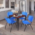 thumbnail image 2 of Regency Kahlo 30 in. Square Breakroom Table- Cherry Top, Black Base & 4 M Stack Chairs- Blue, 2 of 8