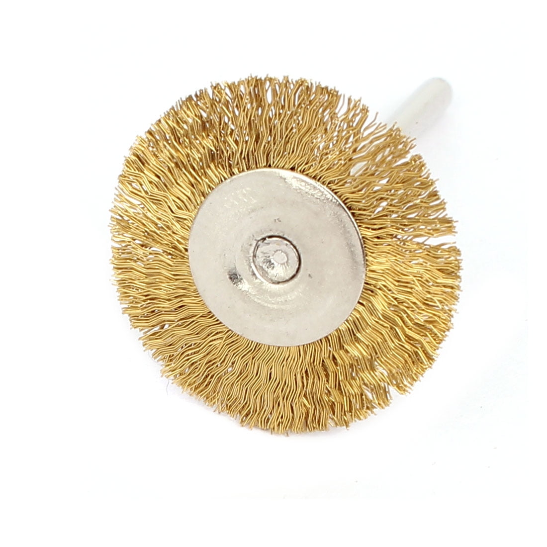 2.35mm Shank 25mm Head Dia Brass Wire Polishing Brush Wheel Buffing