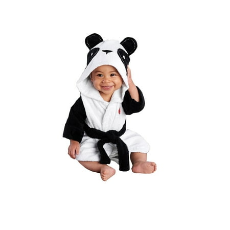

Toddler Baby Hooded Towel Bath Robe Fixed Waist Belt Cardigan Loose Fleece Sleepwear Cotton Cartoon Animal Super Absorbent