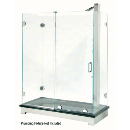 CRL Polished Chrome Essence Series Basic Sliding Shower Door Kit with Squared Corner (Best Corner Shower Kit)