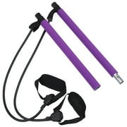 Fitness Equipment Exercise Equipment Fitbity Pilates Bar with Foot Strap Fitness Resistance Bands Pilates Bar Stick Kit for Training Yoga Pull Rod Portable Purple Abs
