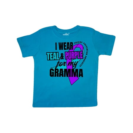 

Inktastic Suicide Prevention I Wear Teal and Purple for My Gramma Gift Toddler Boy or Toddler Girl T-Shirt