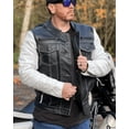 thumbnail image 4 of First Mfg Co - Raider - Men's Motorcycle Riding Leather Jacket, Premium Bikers Leather Jacket with Single Panel Action Back & Protactive Gear Pockets, 4 of 6