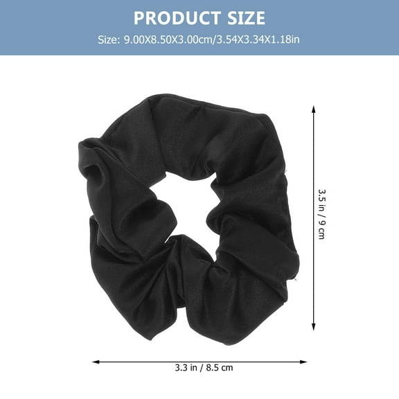 WHAMVOX Elastic Hair Bands for Women 3Pcs Thick Hair Ties Scrunchies in White Blue Black Polyester Spandex