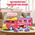 thumbnail image 5 of WonderStone 7 in 1 Carrier Truck Toys with Light & Sound, Toddler Toys for Ages 2-4, Birthday Gifts for Princess Girls, 5 of 8