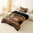 thumbnail image 3 of Feelyou Cabin Outdoor Fishing Twin Comforter Sets for Men Boys, Mountain Lake Animal Bedding Set, Brown, Black Reversible, 2pcs, 3 of 6