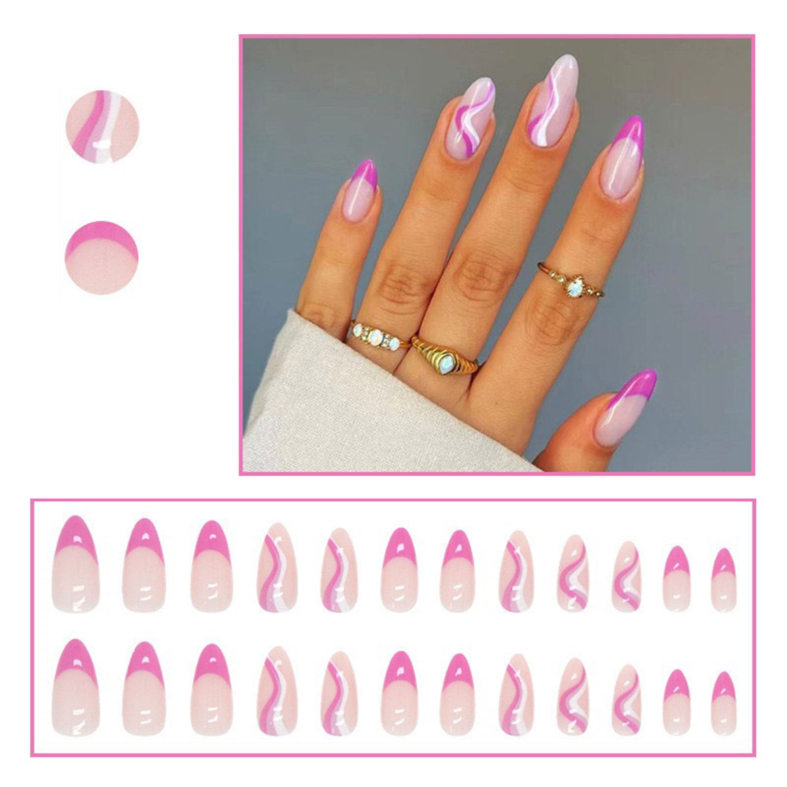 Clear Acrylic Nails Full Cover Short Salon Nails Finger Nails Coffin ...