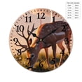 thumbnail image 2 of Wall Clock for Home Decoration, Natural Sika Deer Interesting Patterns Retro Mute Non-Ticking Classic Wall Clock Battery Powered Suitable for Home, Living Room, Kitchen, Office Decorations, 2 of 6