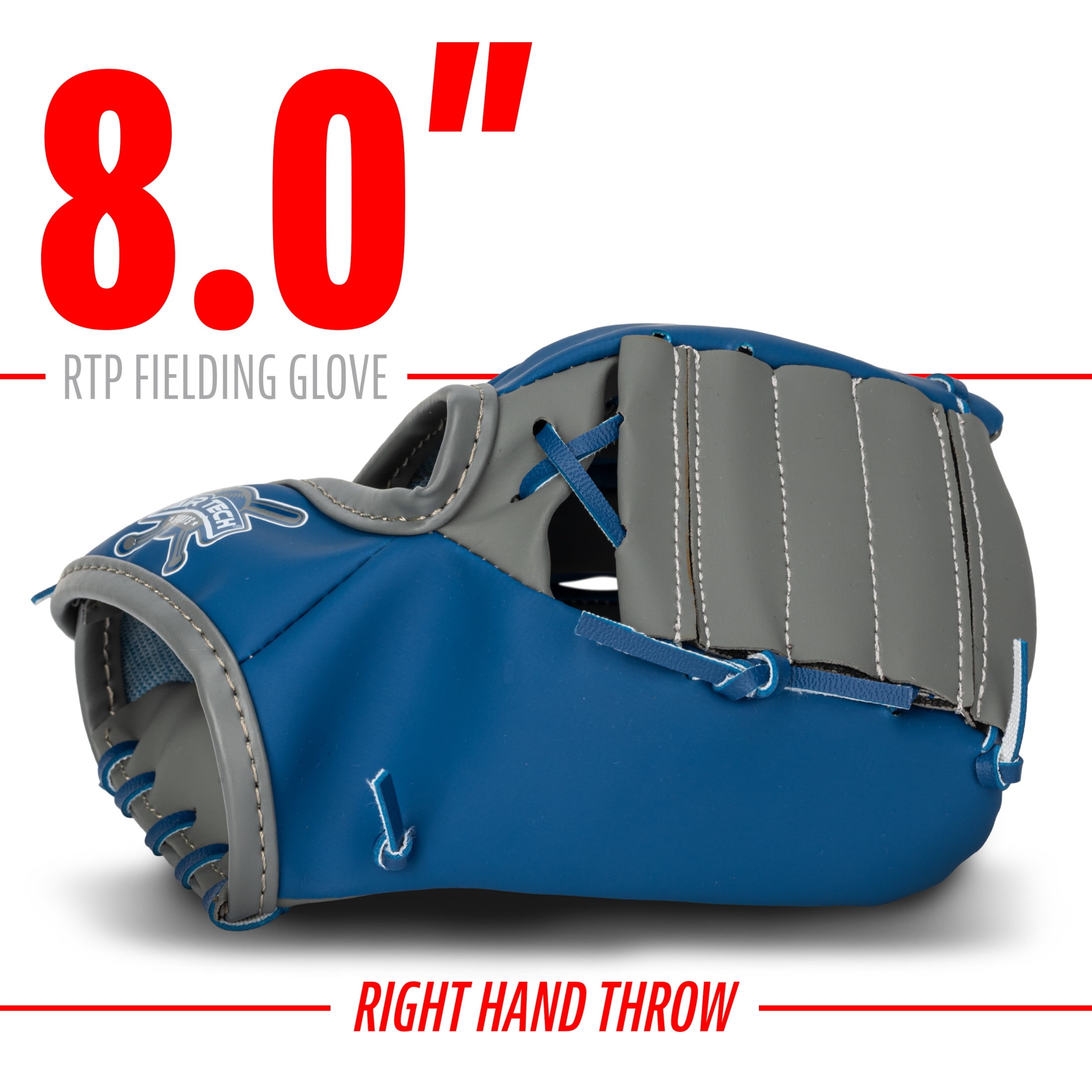 Franklin Sports Kids Toy Baseball Glove + Ball Set - Stiktek Baseball + Teeball Glove for Boys + Girls - Self-Stick Mitt + Ball Included - Youth Toy for Ages 3+ - 8\" Inch - Grey + Navy
