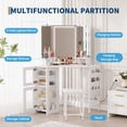 thumbnail image 5 of Eastvita Corner Vanity Desk Featuring LED Lighted Mirror/Charging Station/Storage Cabinet//Stool, 5 of 5