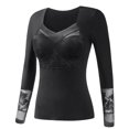 thumbnail image 4 of Omen‘s Long Sleeve VShirts Fall Clothes Ribbed Knit Slim Fitted Casual Basic Tee Tops, 4 of 4