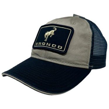 Ford Bronco Men's Embroidered Patch Logo Unstructured Trucker Hat Cap in Navy