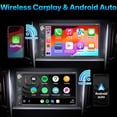 thumbnail image 2 of Estéreo para automóvil de doble DIN con cámara de tablero - Control por voz Carplay, Android Auto, controles en el volante, pantalla táctil HD de 7", cámara de respaldo, Bluetooth, Mirror Link, subwoo, 2 of 5