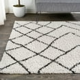 thumbnail image 6 of JONATHAN Y LONDON SHAG 5 x 8 Area Rug, Inca Moroccan Diamond - Beige/Dark Gray, SHG101A-5, 6 of 9