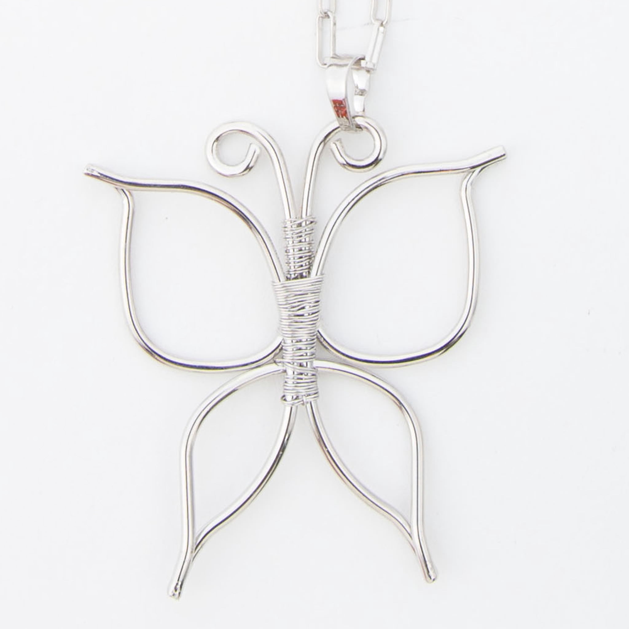 Howard's Iselin Wire Wrapped Butterfly 18" Silver Pendant Necklace for Women