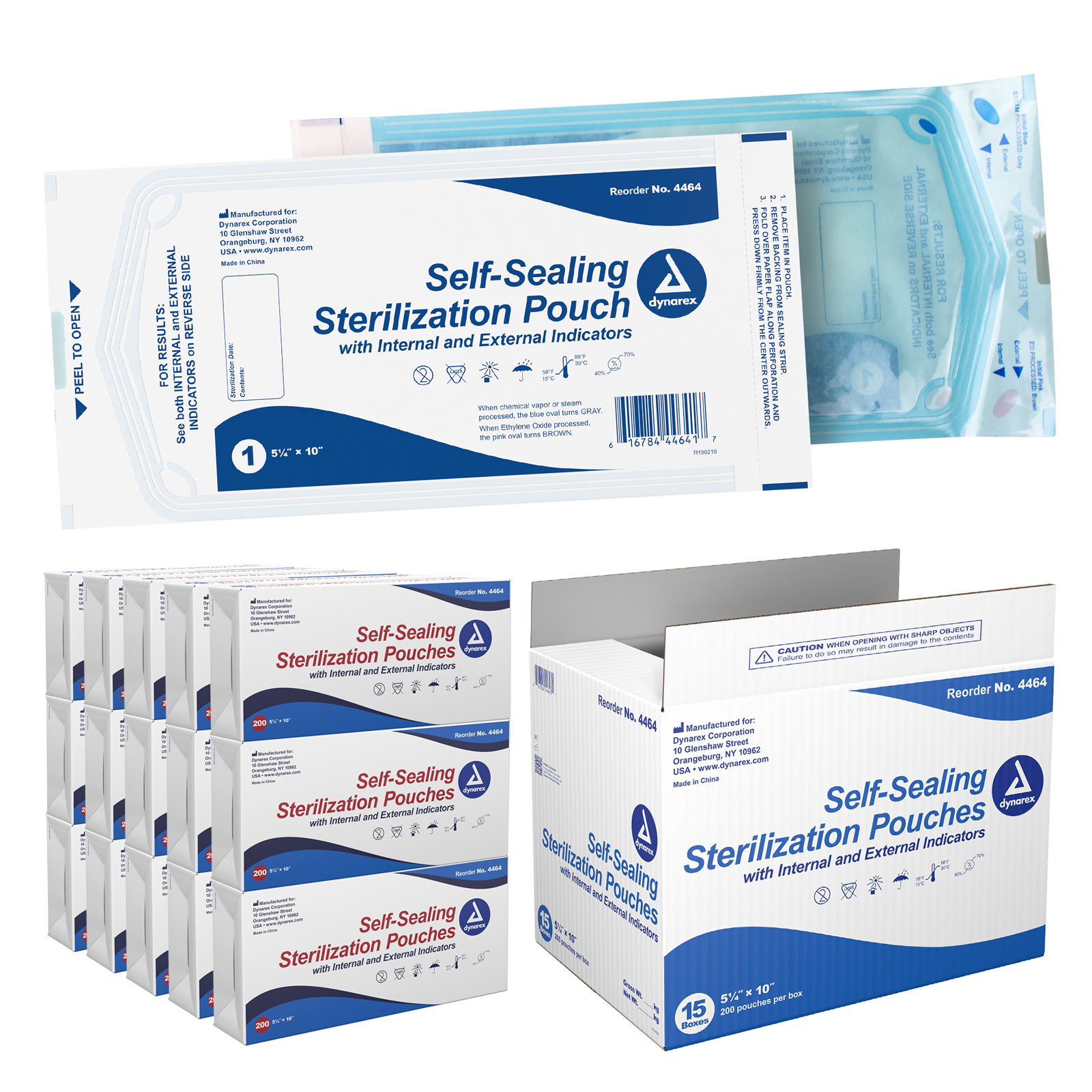 Dynarex Sterilization Pouches, 5.25" x 10", 3000 Count