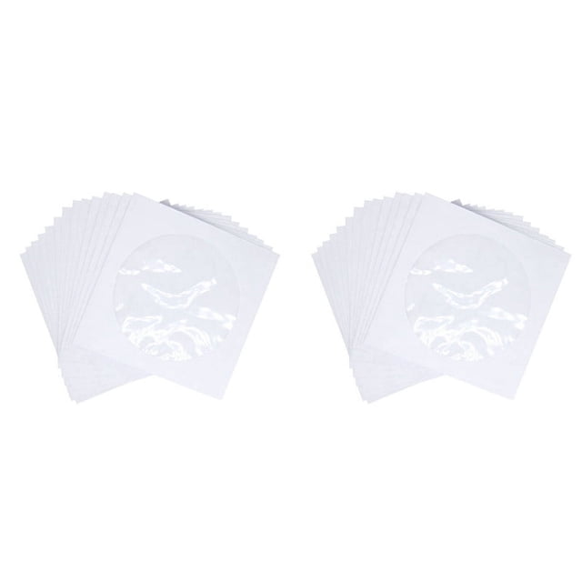 Manchons pour CD et DVD, Pochette en Papier Média pour CD et DVD avec Fenêtre Transparente et Rabat Blanc, Lot de 200
