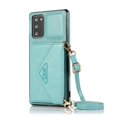 thumbnail image 4 of Wallet Case for Galaxy S20, Detachable Crossbody Lanyard Strap PU Leather+Soft TPU Bumper Magnetic Clasp Back Flip Credit Card Slot Kickstand Cover for Samsung Galaxy S20, Mint, 4 of 5