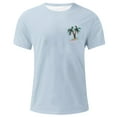 thumbnail image 4 of Fnnxeal Men's Oversized Palm Tree Graphic Tee, Light Blue, L - Stretchy Polyester-Spandex, Casual Beach Vacation T-Shirt, Quick-Drying, 4 of 4
