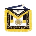 thumbnail image 2 of Grand Master Blue Lodge Apron - Elegant Black Velvet with Gold Emblem and Wreath, 2 of 5