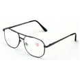 thumbnail image 2 of Metal Aviator Reading Glasses - Spring Hinge Square Large Lens Reader +3.25, 2 of 4