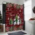 thumbnail image 4 of Shower Curtain 72"W x 96"L Christmas Snowman Poinsettia Snowflakes Plaid Fabric Shower Curtains Set with Hooks Water Repellent Bathroom Curtains Machine Washable Bathroom Accessories, 4 of 7
