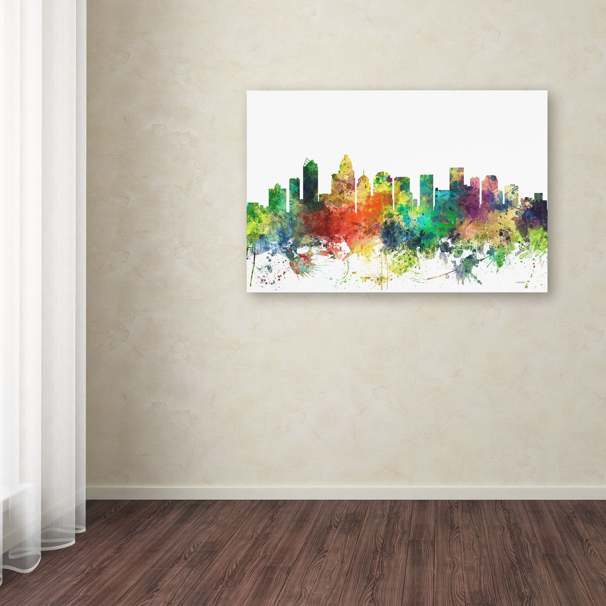 Trademark Fine Art 'Charlotte NC Skyline SP' Canvas Art by Marlene Watson