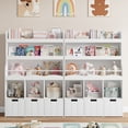 thumbnail image 4 of Homfa 55.5” H Kids Bookshelf with 2-Tier Book Shelves, Children Toy Organizer with 3 Cubes and Removable Drawers, White, 4 of 8