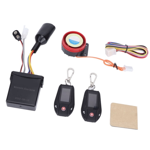 Sistema de alarma para motocicleta con sensor PKE, pantalla LCD, dispositivo antirrobo multifunción para vehículos todo terreno ATV, estuche negro con sensor de monitor de presión de neumáticos