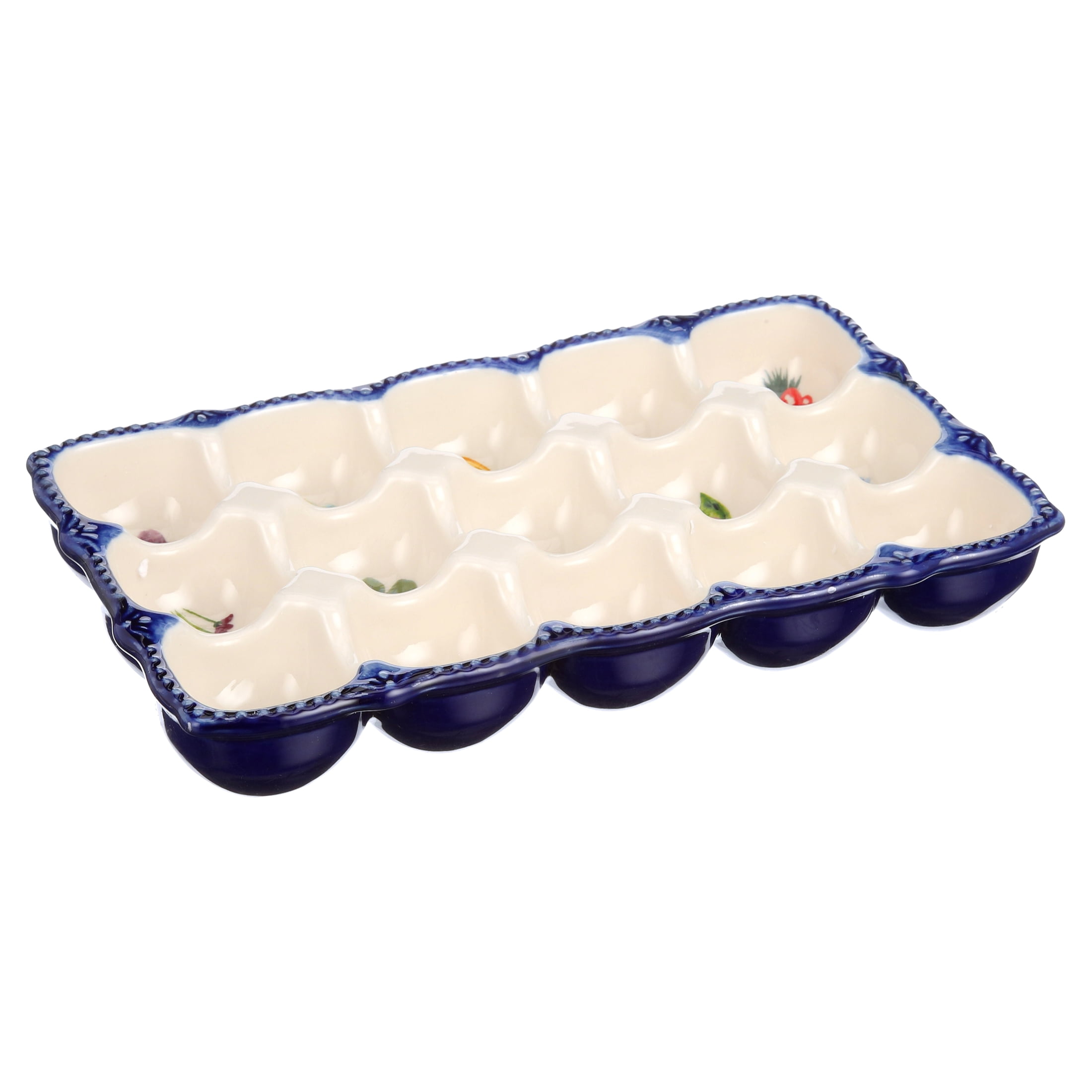 The Pioneer Woman Celia Stoneware 15-Egg Holder in Floral