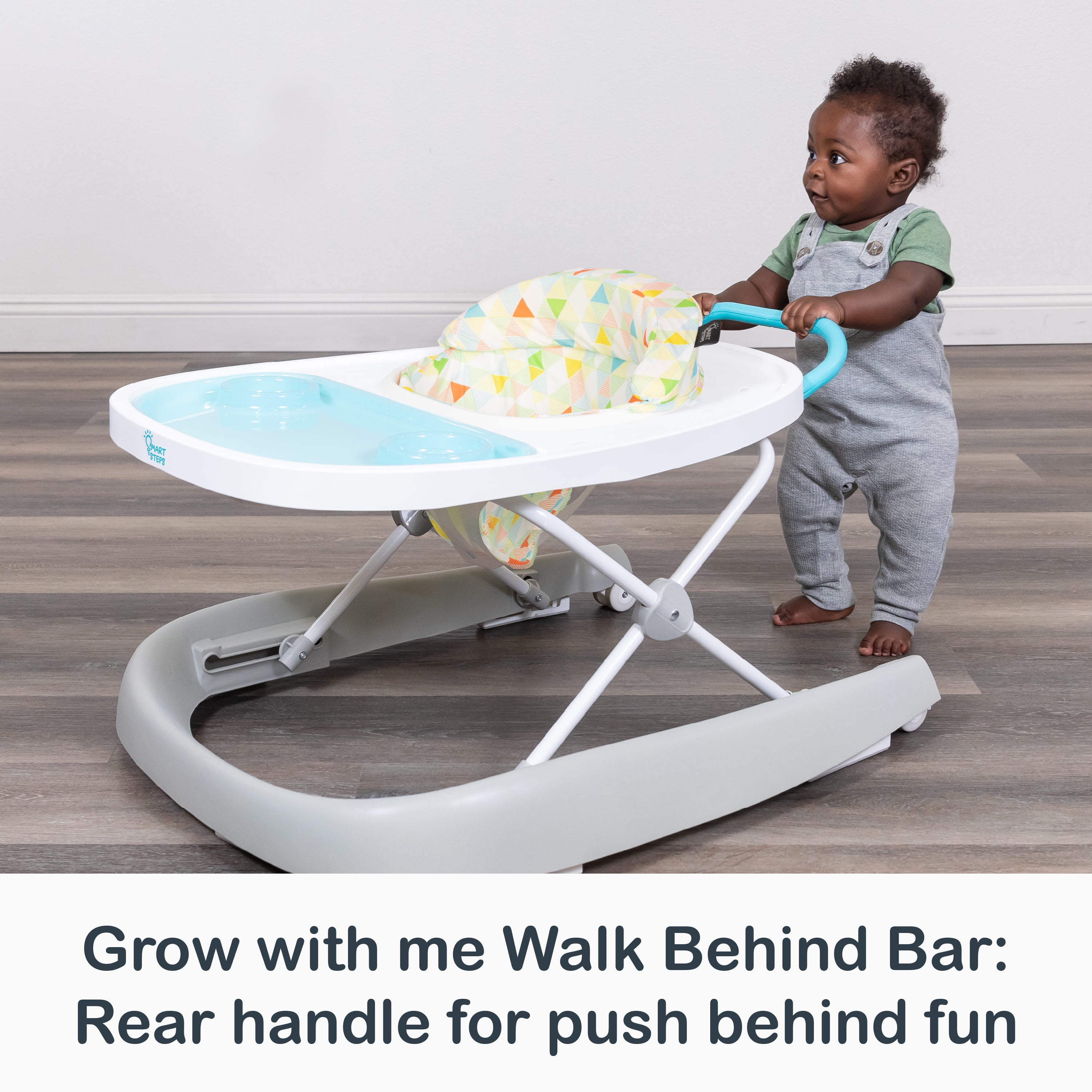 Smart Steps 3-in-1 Dine N' Play Feeding Walker With Interactive Toys, Baby Trend Harmony Fun Green