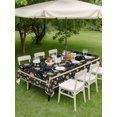 thumbnail image 5 of 52x70 Inch Outdoor Tablecloth with Umbrella Hole Zipper Rectangle Boho Floral Black Rectangular Tablecloths Outside Waterproof Geometric Ethnic Tribe Patio Table Cloth Cover for Picnic Party, 5 of 8