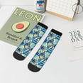 thumbnail image 5 of Salouo Hawaiian Style Pattern Unisex Middle Tube Socks,Middle-Finger Knee High Socks Over The Calf Tube Stocking Crew Stockings for Women and Men Tube Socks, 5 of 8