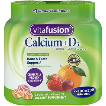 Vitafusion Calcium Gummy Vitamins, 100ct Twin Pack